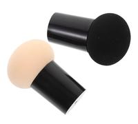SOIMISS 2pcs Dual-use Makeup Sponge Puff Set for Women, Wet and Dry Cosmetic Foundation Blenders, Soft Black and Pink Beauty Face Powder Applicators