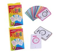 SOIMISS 2pcs Educational Telling Flash Cards for Grade Learning Creative Analog and Digital Clock Teaching Game to Concentration and Reading Skills Ages