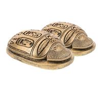 SOIMISS 2pcs Egyptian Beetle Resin Figurines with Hieroglyphics Ancient Mythology Collectible Souvenir Statues for Home Office Decor Creative Miniature Amulets Symbolizing Protection and