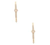 SOIMISS 2pcs Elegant Decor Watch for Women Casual Wrist Watch Rhinestones Ice for Women