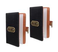 SOIMISS 2pcs Envelope Challenge Password Lock Binder with 100 Slots, Faux Leather Budget Book for Family Savings, Portable Protection Money Saving Book for Budgeting and Home Use