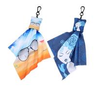 SOIMISS 2pcs Eyeglass Cleaning Cloths Cleaning Cloth Kit with Hanging Buckle Convenient Hook Use for Sunglasses and Phone Screens