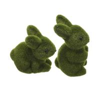 SOIMISS 2pcs Flocking Rabbit Crafts Outdoor Garden Decor Miniature Simulation Model for Easter Party Backyard Lawn Patio Decoration