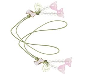 SOIMISS 2pcs Flower Phone Strap Wristlet Lanyard with Hand-strung Beads and Alloy Acrylic Material, Stylish and Practical Phone Wrist Lanyard for Festivals