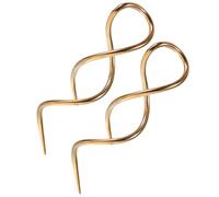 SOIMISS 2Pcs Gold Spiral Threader Earrings, Lightweight Sterling Silver Pull through Hoops with Curved Dangle Design, Minimalist Everyday Jewelry for Women