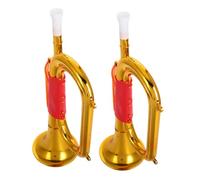 SOIMISS 2pcs Golden Plastic Trumpet for Lightweight and Party Trumpet Blow Horn Stage Performance Prop for Soccer Games School Events and Cheerleading