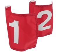 SOIMISS 2Pcs Golf Training Flags with Numbers Red Portable Professional Putting Green Flags for Golf Practice and Training Supplies