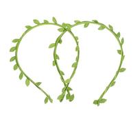 SOIMISS 2pcs Green Artificial Leaf Headband with Elastic Fit for Women and Girls, Realistic Look Cloth and Iron Material Hair Accessories for Showers and Outdoor Events