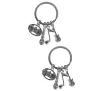 SOIMISS 2pcs Guitar Key Chain Pendant for Music Stylish Metal Keyring Accessory for Bags and Backpacks Design Comfortable Hand Feel Great for Musicians and Fans