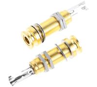 SOIMISS 2Pcs Guitar Output Jack Socket Metal Endpin Plug Cylinder Output Jack for Electric Guitar and Bass Replacement for Studio Gig and Practice