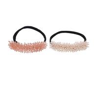 SOIMISS 2Pcs Hair Donut Bun Maker DIY Hair Styling Tool for Women Sweet Crystal Beaded Design Easy Messy Bun Holder for Charming Updo