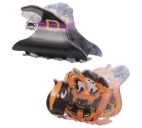 SOIMISS 2pcs Halloween Acrylic Hair Claw Clips Pumpkin Bat Spider Web Owl Witch Hat Designs Non-slip Jaw Clips Lightweight Accessories for Women Cosplay Party Festive Styling