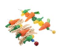 SOIMISS 2pcs Hamster and Bunny Chew Carrot and Corn String Set with Bell, Small Pet Teeth Cleaning Plaything for Indoor Use, Suitable for Rabbits, Hamsters, and Chinchillas Random Color