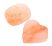 SOIMISS 2PCS Handcrafted Himalayan Salt Massage Stones Polished Heart Oval Natural Mineral Soap Bars for Gentle Body Exfoliation Skin Care Massage Therapy Spa Tools for Women and Men