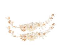SOIMISS 2pcs Handmade Pearl Bridal Hair Vine Elegant Floral Leaf Wedding Headband for Women and Lightweight Comfortable Wedding Hair Accessories Versatile Styling for Brides and