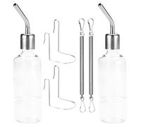 SOIMISS 2Pcs Hanging Water Bottles Stainless Steel for Hedgehogs Gerbils Guinea Pigs Leakproof Water Feeder Easy Clip-On Design