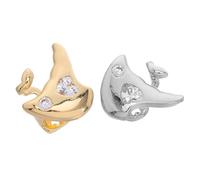 SOIMISS 2pcs Heart Rhinestone Mouth Grill Caps for Men Women Hip Hop Single Tooth Flat Grill Decorations Comfortable Lightweight Teeth Jewelry for Parties Cosplay and Daily Wear
