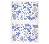 SOIMISS 2pcs High-Temperature Resistant Pottery Transfer Paper Classic Blue Underglaze Decal Design, Cuttable Ceramic Decals for DIY Handmade Ceramics and Pottery Art Projects