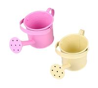 SOIMISS 2pcs Iron Watering Can with Long Spout Large Capacity Portable Watering Tin for Indoor and Outdoor Plants Stable Base Leakproof Design Beige and Pink Gardening Pots