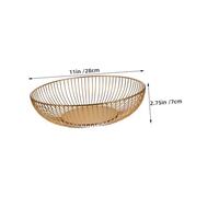 SOIMISS 2pcs Iron Wire Fruit Basket Metal Vegetable Holder Stand Multifunctional Snack Candy Dish Organizer for Kitchen Counter and Office Large Round Storage Bowls in Gold Black