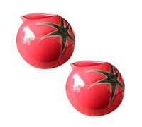 SOIMISS 2Pcs Japanese Style Ceramic Milk Cups Tomato Shape Porcelain Beverage Mugs for Coffee Juice Water Kitchen Dining Home Use