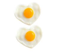 SOIMISS 2pcs Lifelike Fake Fried Eggs Model Realistic Heart Shaped Decorative Food for Kitchen Ornaments Restaurant Decoration Party Props