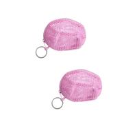 SOIMISS 2pcs Mesh Storage Bag for Makeup Coin Wallet and Cosmetic Essentials Fashion Purse Cute for Girls for Weekend Outings and Parties
