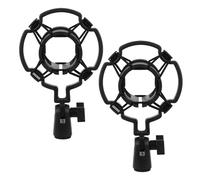 SOIMISS 2pcs Microphone Shock Mount Clip Universal Anti-vibration Plastic Mic Holder for 1.77-1.97 Inch Diameter Condenser Mics, Recording Studio and Broadcast Use