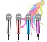 SOIMISS 2pcs Mini K Song Microphones Headphones, Silver Portable Cell Phone Microphones for Karaoke, Recording, and Singing on Mobile Devices Assorted style