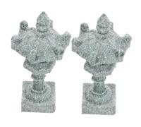 SOIMISS 2Pcs Mini Stone Pagoda Statues Zen Garden Decor Outdoor Indoor Bonsai Ornament with Vintage Lantern Design for Micro Landscape and Table Pavilion