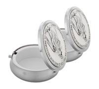 SOIMISS 2pcs Mini Zinc Alloy Rosary Jewelry Box Portable First Communion Keepsake Holder Small Catholic Trinket Case for Travel Holy Rosary Storage