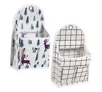 SOIMISS 2pcs Multipurpose Cotton Linen Hanging Storage Bags for Over Door and Wall Compartmentalized Pouches for Home Office Dormitory Bedside and Sofa Washable Organizer for Accessories