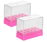 SOIMISS 2pcs Nail Drill Bit Holder Storage Case Plastic Fashion Forward Trend Organizer for Nail Practice and Training