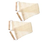 SOIMISS 2pcs Natural Sisal Body Strap Exfoliating Back Scrubber Handles for Smooth Skin Shower Use