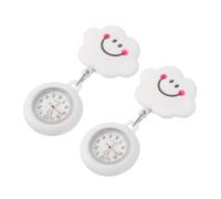 SOIMISS 2pcs Nurse Retractable Pocket Watches with Smile Brooch-Style Hanging Chest Watches for Medical Staff Dial for Easy Reading Portable Nursing Accessories