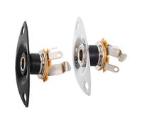 SOIMISS 2pcs Oval Electric Guitar Input Jack Stylish Silver Black Output Jack for Bass Ukulele Banjo High Fidelity Sound for Performances Recordings