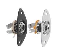 SOIMISS 2pcs Oval Guitar Output Jack Socket Plate Metal Input Parts for Electric Guitar Bass Audio Connection Stable Plug and Play Installation