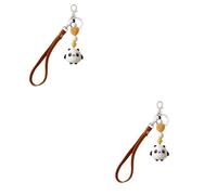 SOIMISS 2pcs Panda Keychain Car Decoration Kawaii Key Ring Key Chains for Car Panda Key Chain Animal Doll Car Keyring Animal Key Ring Animal Key Chain Panda Bag Pendant Toy Silicone Coffee