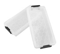 SOIMISS 2pcs Plastic Pencil Boxes with Lid 1.4l Stackable Rectangular Pen Case for Back to School Supplies, Spacious Lightweight Art Brush and Crayon Storage