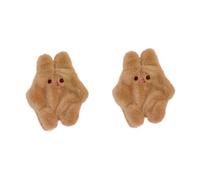 SOIMISS 2pcs Plush Rabbit Coin Purse Wallet Cute Cartoon Zippered Storage Bag for Women Girls Khaki for Cash Coins and Cosmetics Portable and Adorable Design