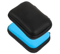SOIMISS 2pcs Portable Hard Drive Case HDD Protective Box Compact Shockproof Storage Bag for Travel Computer Accessories Black and Sky Blue