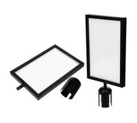 SOIMISS 2pcs Portrait Top Stand Barrier Sign Holder with Black A4 Display Frame for Crowd Control Queue Management, Commercial Floor Standing Pedestal Sign Holder for Stanchion Posts