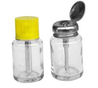SOIMISS 2Pcs Press Pump Nail Polish Remover Bottle Glass Dispensers for Cleaning Liquids Travel-friendly Empty Refillable Containers for Cosmetic Storage