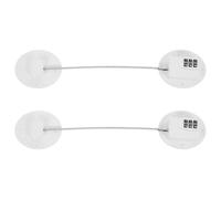 SOIMISS 2pcs Proof Fridge Lock with 3 Digit Code, White Plastic Oval Safety Refrigerator Lock, Self-Adhesive with Adjustable Tightness and Elastic Silicone Pads, Fits Most Refrigerator