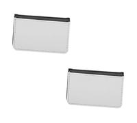 SOIMISS 2pcs Pu Leather Business Cards Holder Id Card Cover for Office Travel School Use Versatile Design for Business Women Professionals Black