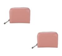 SOIMISS 2pcs Pu Leather Zipper Wallet Multi-Card Slots for Safe Storage Theft Credit Card Holder Purse for Travel Shopping Work and Daily Use