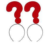 SOIMISS 2pcs Question Mark Headband, Halloween Headbands, Curious Hair Band for Kids & Adults, Party Accessory, Ideal for Birthdays, Festivals, Photos - Fun Hair Accessories for Girls and Women Red