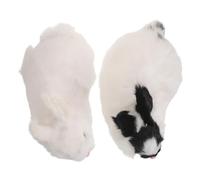 SOIMISS 2pcs Realistic Bunny Figurines with Lifelike Faux Fur, Easy Maintenance and Versatile Placement Easter Photography Props and Table Decorations for Home and Office