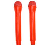 SOIMISS 2pcs Red Simulation Microphone Prop for Pretend Play Party Cosplay Microphone Model for Speech Practice and Media Interview Role Play