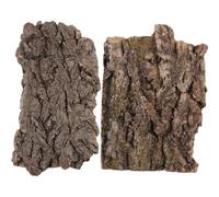 SOIMISS 2pcs Reptile Climbing Bark Platform Hiding Hut for Lizard Terrarium, Natural Wood Habitat Decor for Bearded Dragon and Gecko, Pet Breeding Landscape, 12-30cm